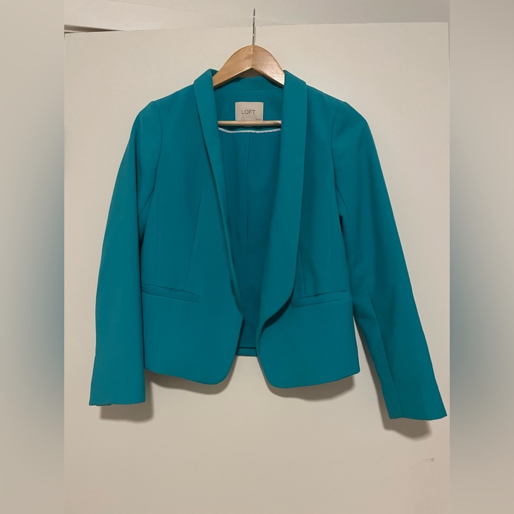 LOFT Turquoise Open Blazer Size 00P